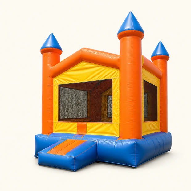 Colorful inflatable bounce house castle